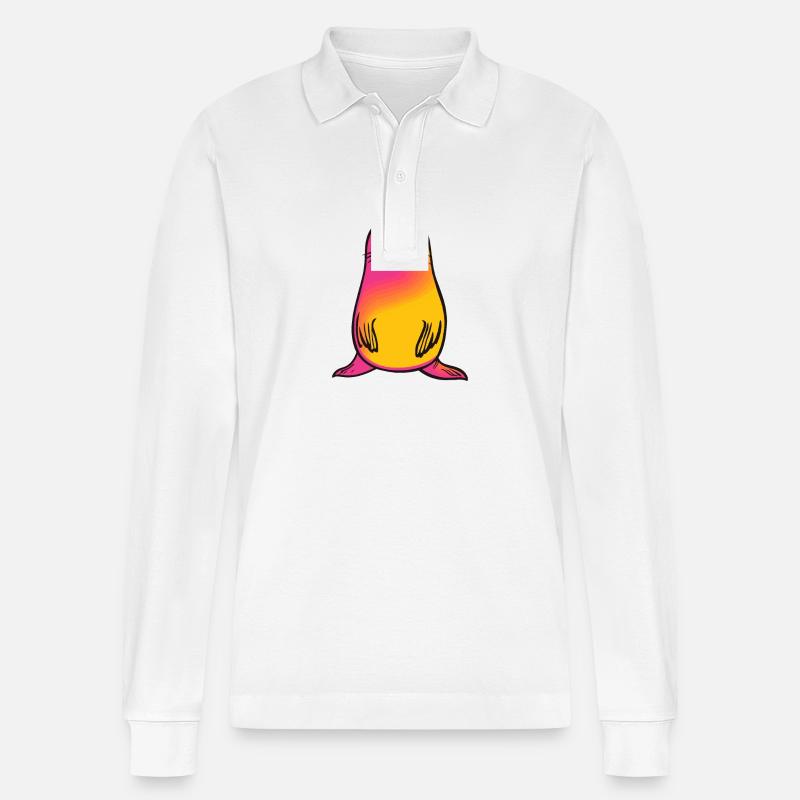 Robbe Tier Halloween Comic - Stanley/Stella Unisex Bio-Langarm-Poloshirt Prepster - Weiß