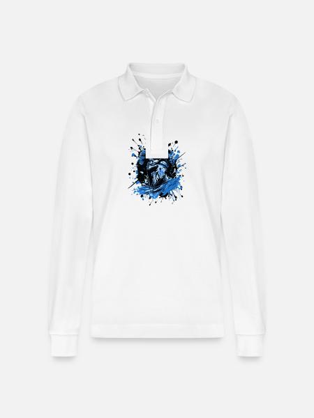 Spartan Helmet Sparta - Stanley/Stella Organic Unisex Long-Sleeved Polo Shirt Prepster - white