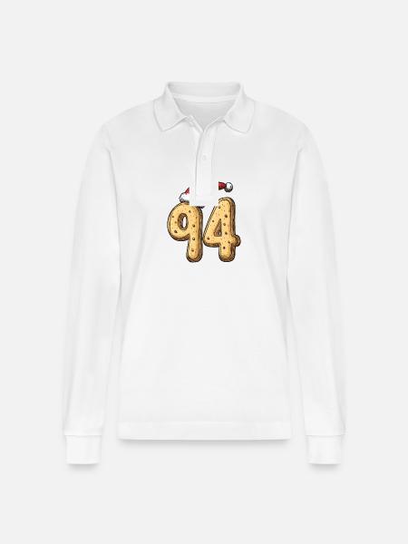 94 Numéro Noël - Polo à manches longues bio PREPSTER Stanley/Stella Unisexe - blanc