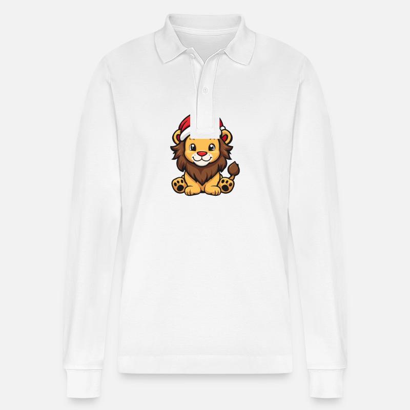 Lion Noël Mignon - Polo à manches longues bio PREPSTER Stanley/Stella Unisexe - blanc