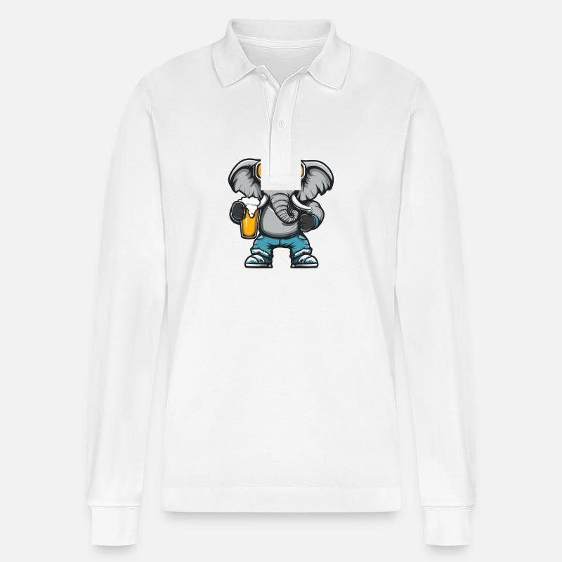Mammut Ski Bier - Stanley/Stella Unisex Bio-Langarm-Poloshirt Prepster - Weiß