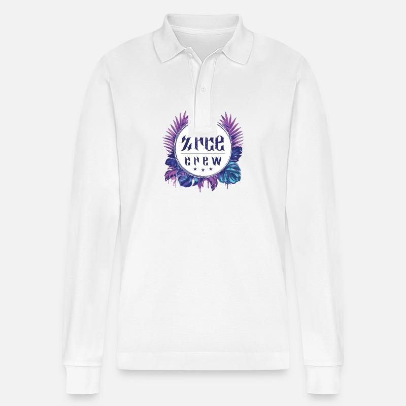 Zrce Crew Bunt - Stanley/Stella Unisex Bio-Langarm-Poloshirt Prepster - Weiß