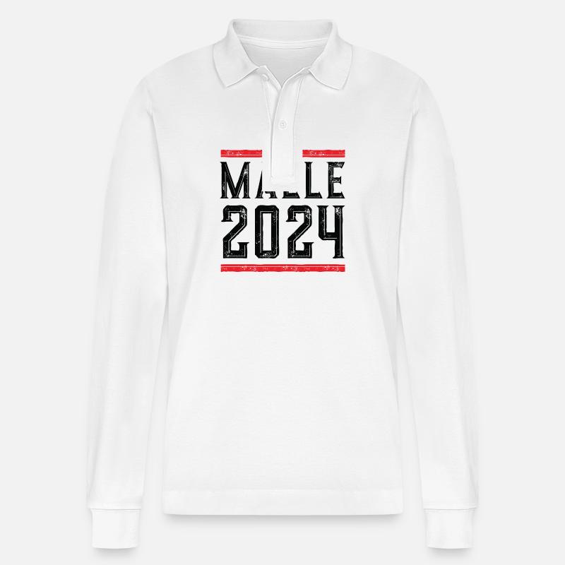 Malle 2024 - Stanley/Stella Unisex Bio-Langarm-Poloshirt Prepster - Weiß