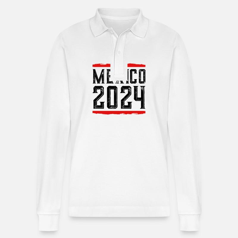 Mexiko 2024 - Stanley/Stella Unisex Bio-Langarm-Poloshirt Prepster - Weiß