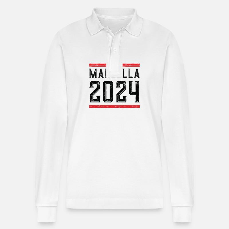 Marbella 2024 - Stanley/Stella Unisex Bio-Langarm-Poloshirt Prepster - Weiß