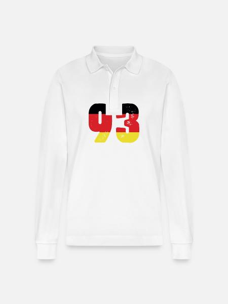 93 Number Jersey Germany - Stanley/Stella Organic Unisex Long-Sleeved Polo Shirt Prepster - white