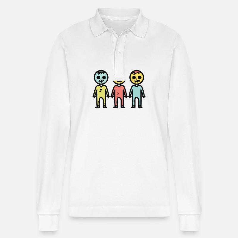 Zombies Halloween Team - Stanley/Stella Unisex Bio-Langarm-Poloshirt Prepster - Weiß