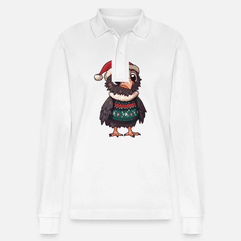 Harpie oiseau Noël - Polo à manches longues bio PREPSTER Stanley/Stella Unisexe - blanc