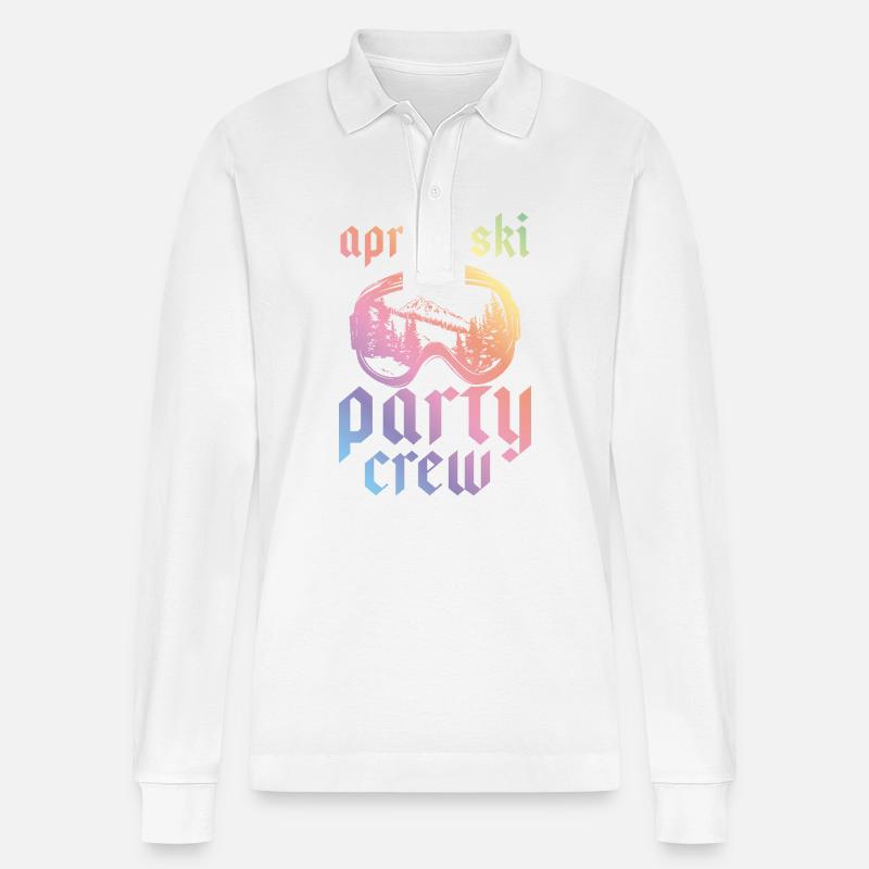 Apres Ski Party Crew Bunt - Stanley/Stella Unisex Bio-Langarm-Poloshirt Prepster - Weiß
