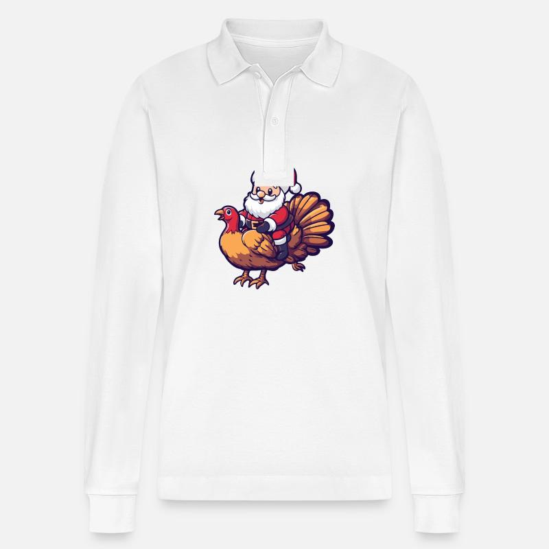 Truthan Weihnachtsmann - Stanley/Stella Unisex Bio-Langarm-Poloshirt Prepster - Weiß