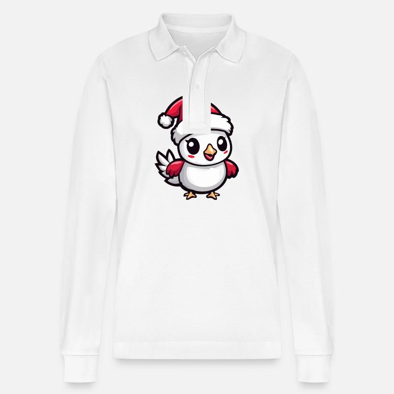Coq Noël Noël - Polo à manches longues bio PREPSTER Stanley/Stella Unisexe - blanc