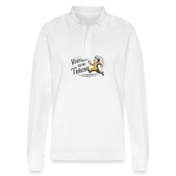 Verfolge deine Träume - Stanley/Stella Unisex Bio-Langarm-Poloshirt Prepster - Weiß - Vorne - Anna (173cm) & Nico (186cm)