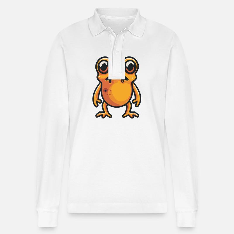 Frosch Halloween Comic Zombie - Stanley/Stella Unisex Bio-Langarm-Poloshirt Prepster - Weiß