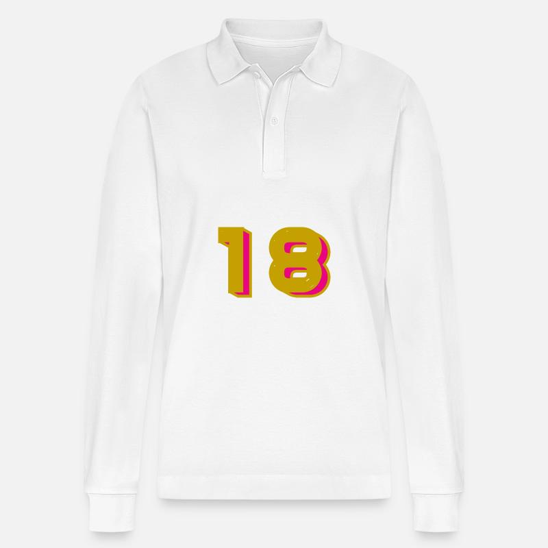 18 - Stanley/Stella Unisex Bio-Langarm-Poloshirt Prepster - Weiß