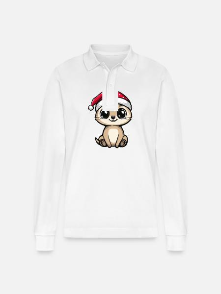 Suricate Noël Mignon - Polo à manches longues bio PREPSTER Stanley/Stella Unisexe - blanc