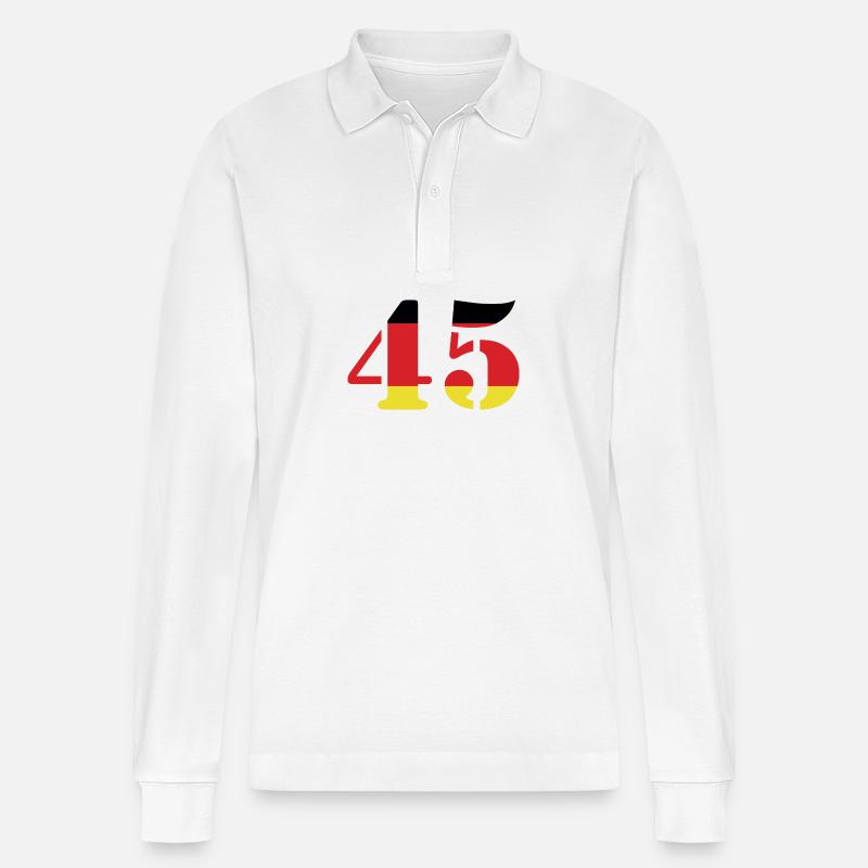 45 Numéro Jersey Allemagne - Polo à manches longues bio PREPSTER Stanley/Stella Unisexe - blanc