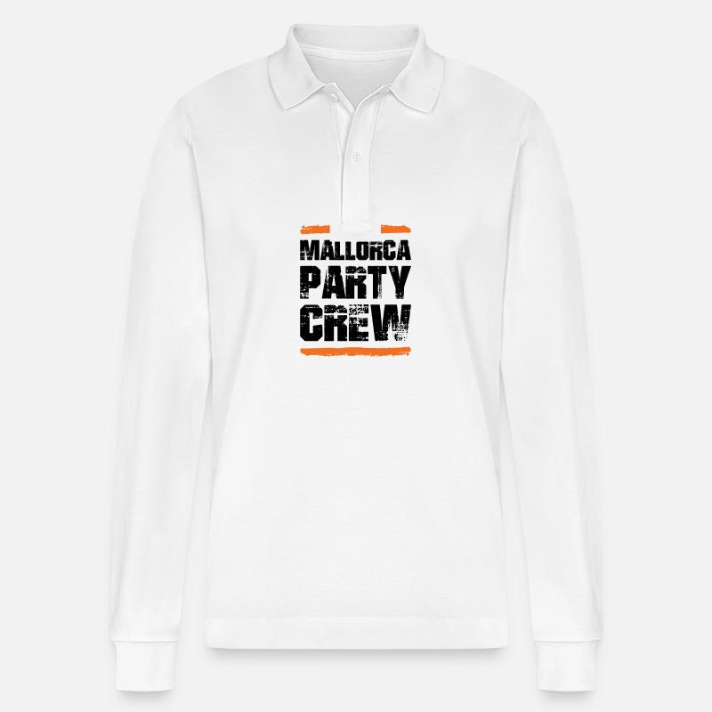 Mallorca Party Crew - Polo à manches longues bio PREPSTER Stanley/Stella Unisexe - blanc