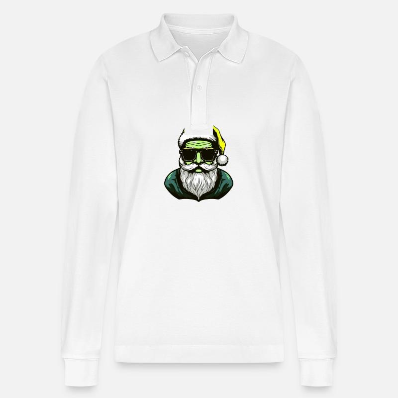 Weihnachtsmann Cool Santa - Stanley/Stella Unisex Bio-Langarm-Poloshirt Prepster - Weiß