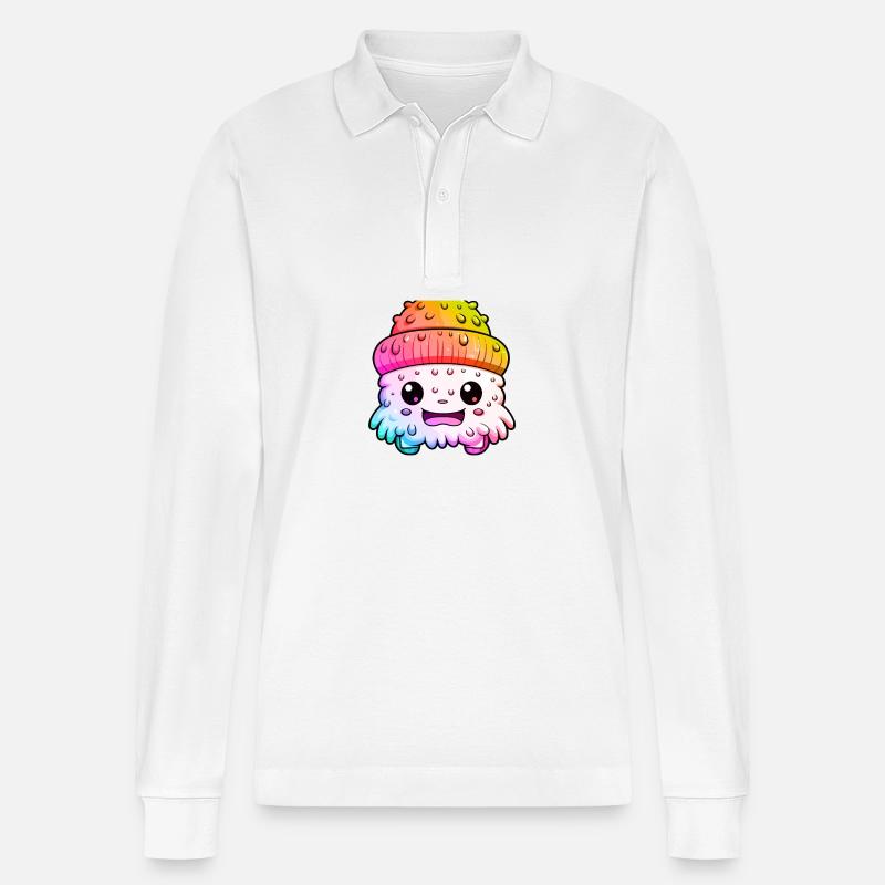 Winter Eskimo Comic Winterlich - Stanley/Stella Unisex Bio-Langarm-Poloshirt Prepster - Weiß