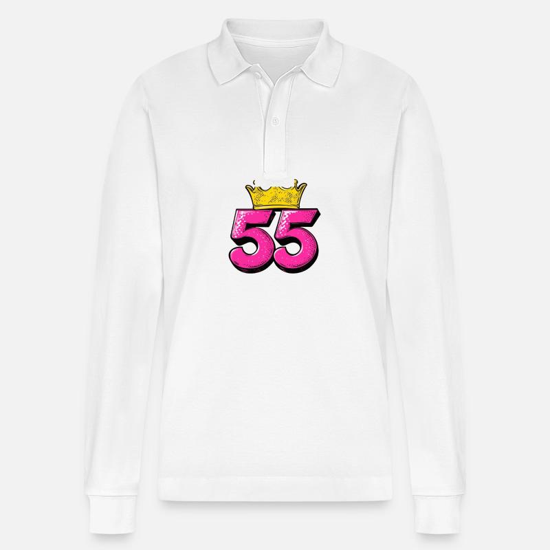 Couronne à 55 chiffres - Polo à manches longues bio PREPSTER Stanley/Stella Unisexe - blanc