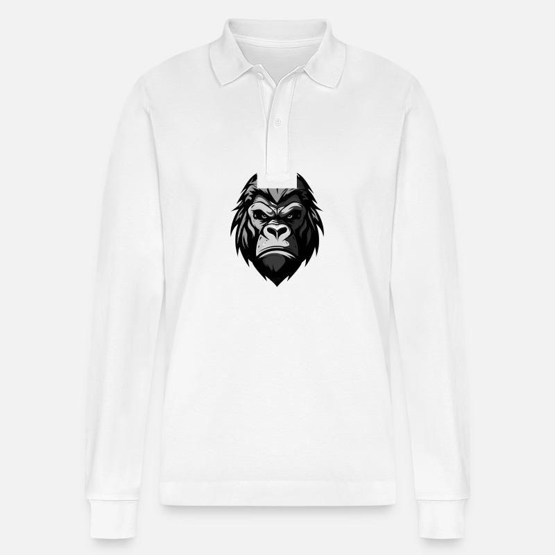 Tête de gorille - Polo à manches longues bio PREPSTER Stanley/Stella Unisexe - blanc