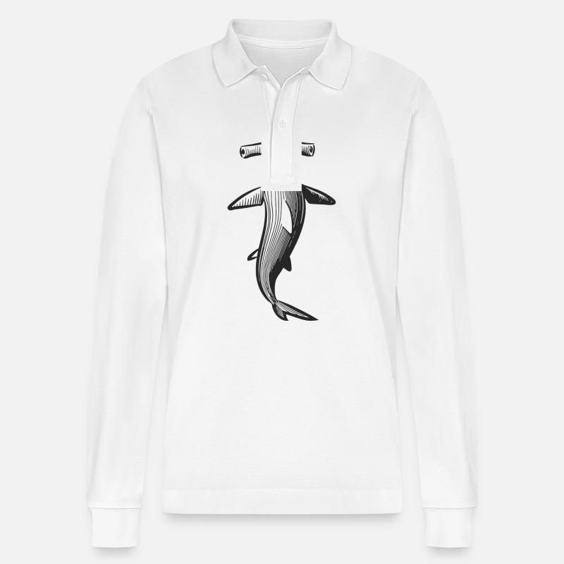 Conception de requin marteau - Polo à manches longues bio PREPSTER Stanley/Stella Unisexe - blanc