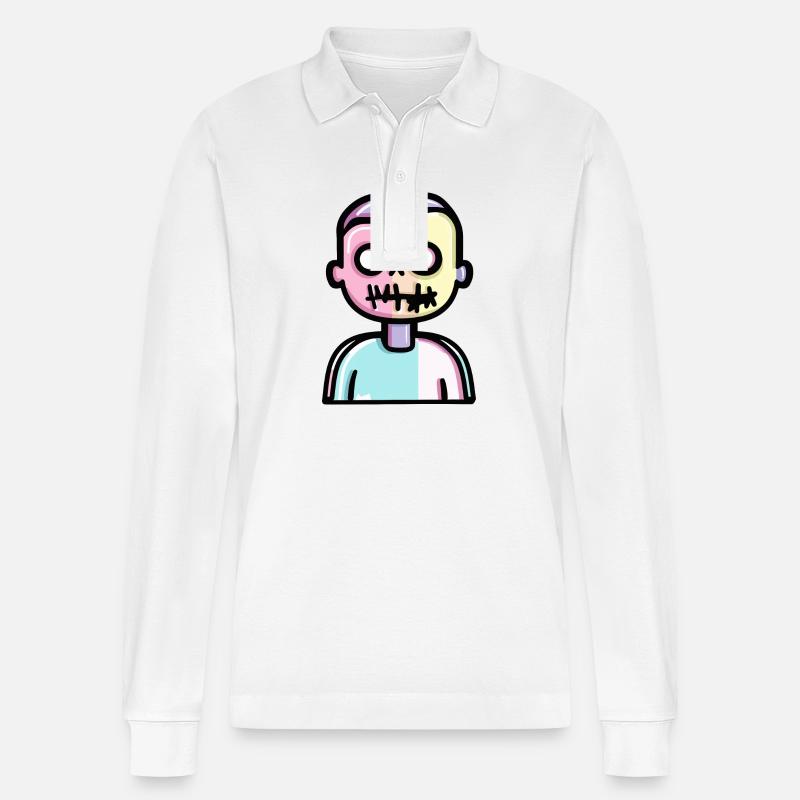 Zombie Halloween Comic - Stanley/Stella Unisex Bio-Langarm-Poloshirt Prepster - Weiß