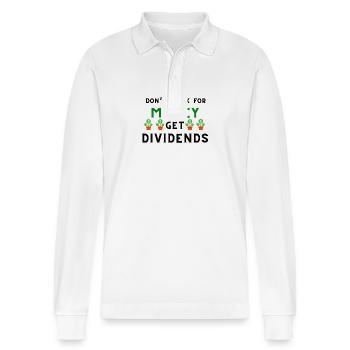 Don't Work for Money, Get Dividends - Stanley/Stella Unisex Bio-Langarm-Poloshirt Prepster - Weiß - Vorne - Anna (173cm) & Nico (186cm)
