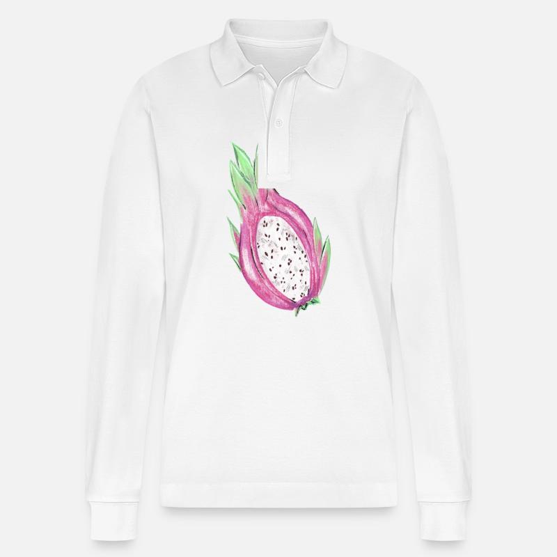 Drachenfrucht - Stanley/Stella Unisex Bio-Langarm-Poloshirt Prepster - Weiß