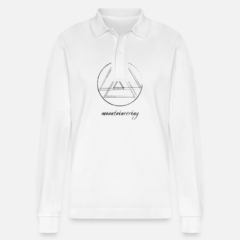Berge / Mountaineering - Stanley/Stella Unisex Bio-Langarm-Poloshirt Prepster - Weiß