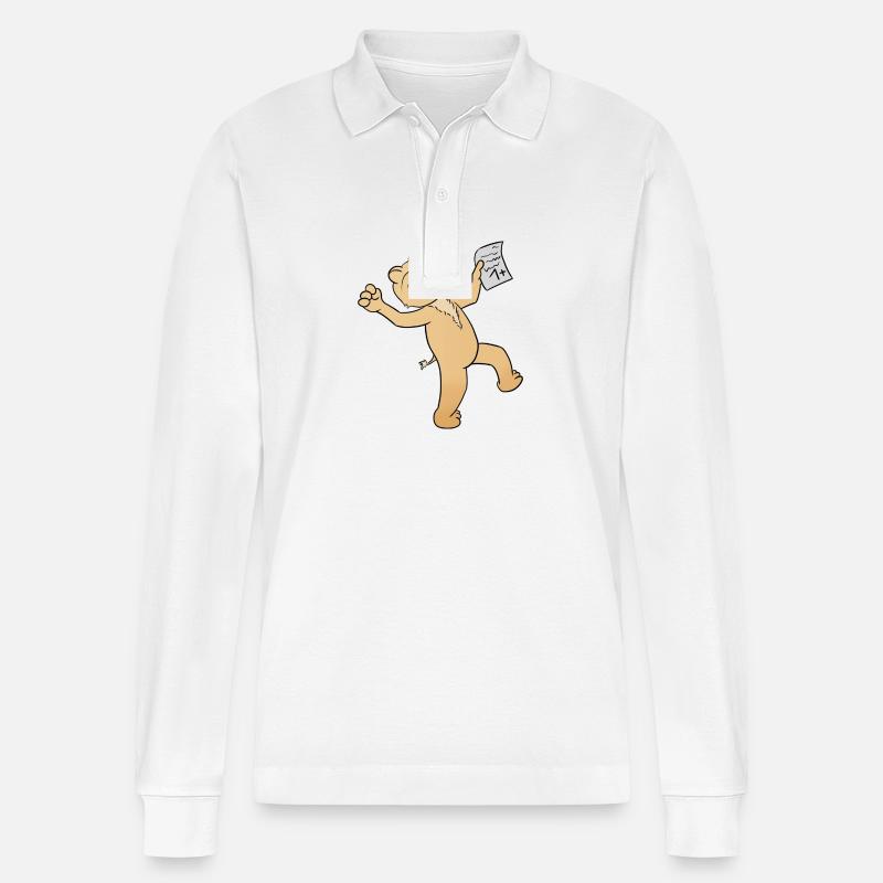 Schule - Stanley/Stella Unisex Bio-Langarm-Poloshirt Prepster - Weiß