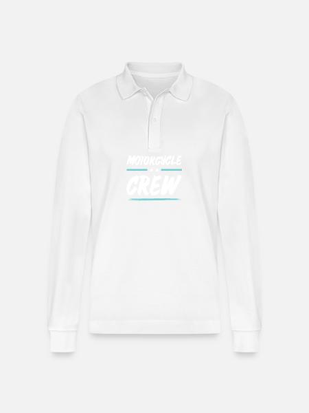 Motorcycle Crew - Stanley/Stella Organic Unisex Long-Sleeved Polo Shirt Prepster - white