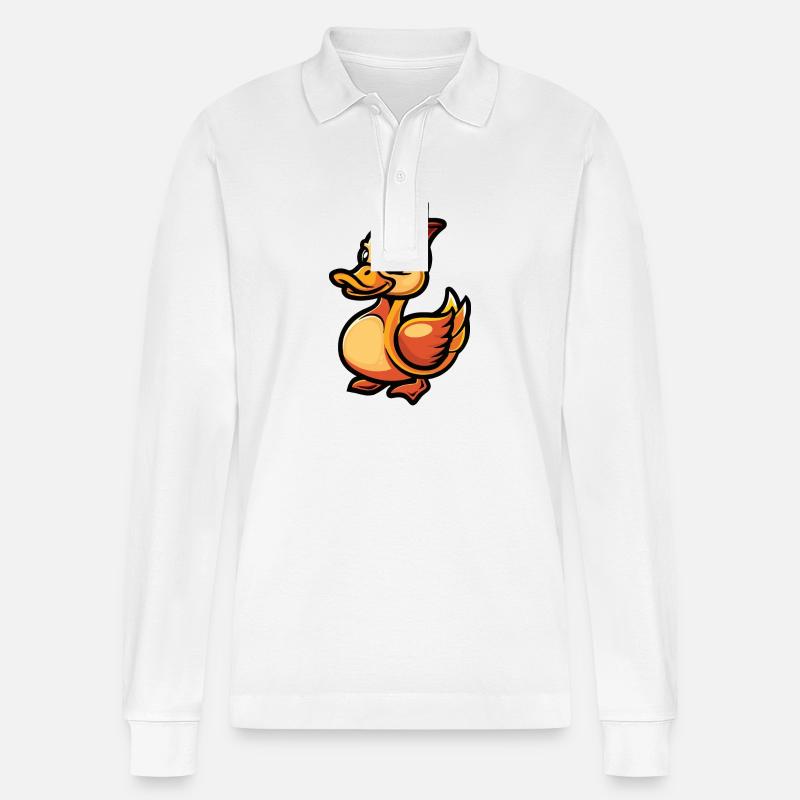 Ente Comic Krone - Stanley/Stella Unisex Bio-Langarm-Poloshirt Prepster - Weiß