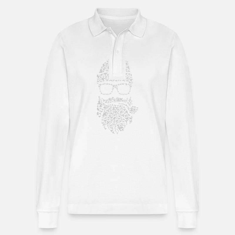 birds beard - Stanley/Stella Unisex Bio-Langarm-Poloshirt Prepster - Weiß