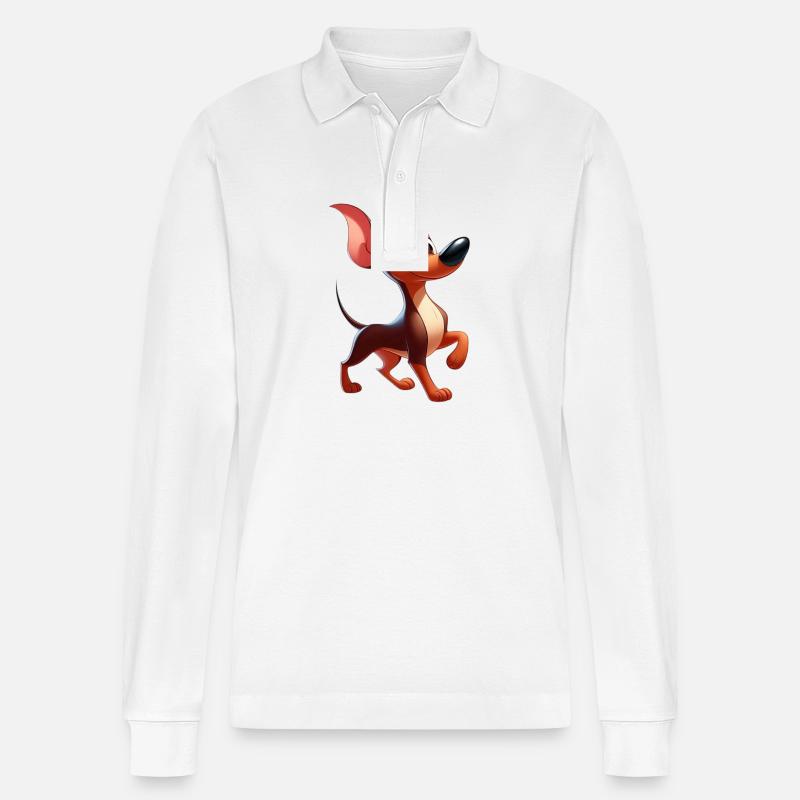 Pinscher 4 - Stanley/Stella Unisex Bio-Langarm-Poloshirt Prepster - Weiß