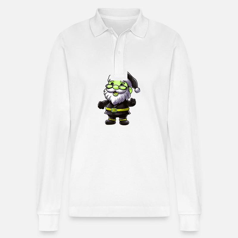 Weihnachtsmann Comic - Stanley/Stella Unisex Bio-Langarm-Poloshirt Prepster - Weiß