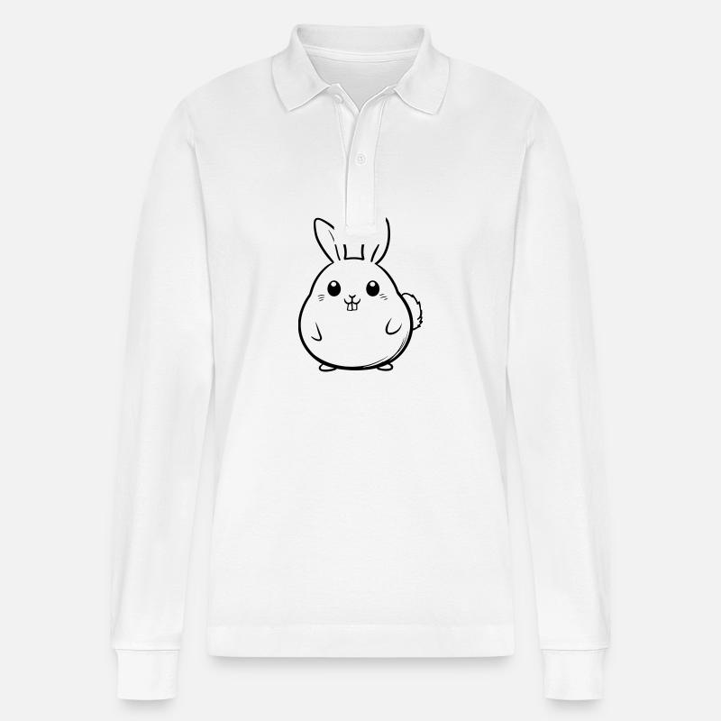 Drôle de lapin de Pâques - Polo à manches longues bio PREPSTER Stanley/Stella Unisexe - blanc