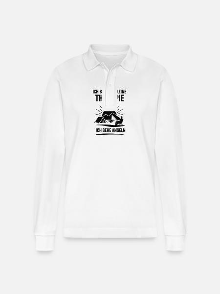 I don't need therapy fishing - Stanley/Stella Organic Unisex Long-Sleeved Polo Shirt Prepster - white
