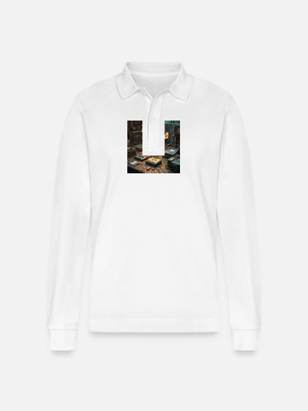 Be Kind Rewind Neon Retro Tech - Stanley/Stella Organic Unisex Long-Sleeved Polo Shirt Prepster - white