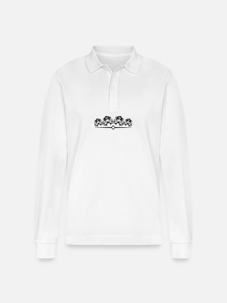 Monkey Party Team Funny - Stanley/Stella Organic Unisex Long-Sleeved Polo Shirt Prepster - white