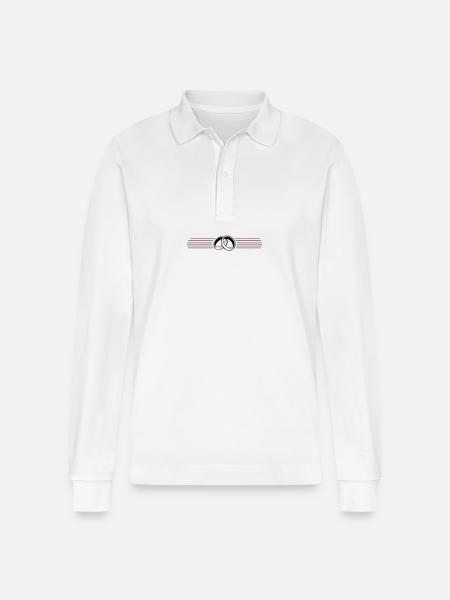 Wedding Rings Symbol - Stanley/Stella Organic Unisex Long-Sleeved Polo Shirt Prepster - white