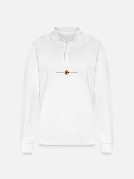 Palm Tree Holiday Icon - Stanley/Stella Organic Unisex Long-Sleeved Polo Shirt Prepster - white