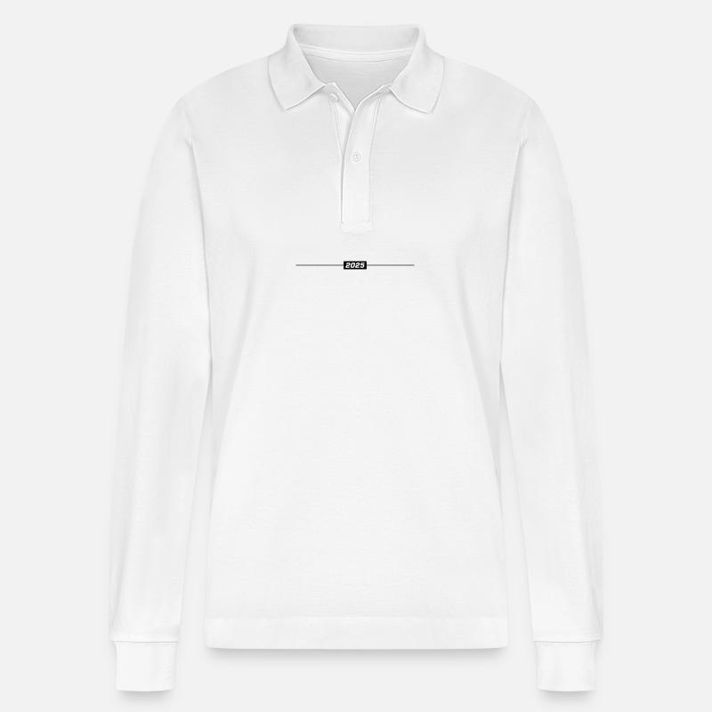 2025 Symbol - Stanley/Stella Unisex Bio-Langarm-Poloshirt Prepster - Weiß