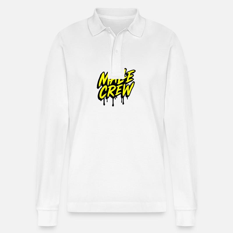 Malle Crew - Stanley/Stella Unisex Bio-Langarm-Poloshirt Prepster - Weiß