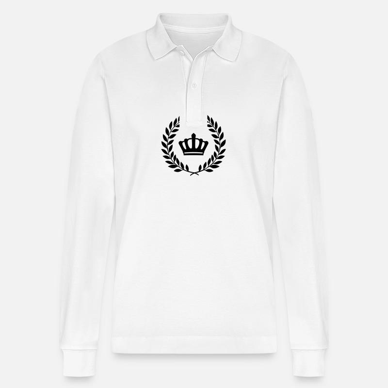 Krone Laurel - Stanley/Stella Unisex Bio-Langarm-Poloshirt Prepster - Weiß