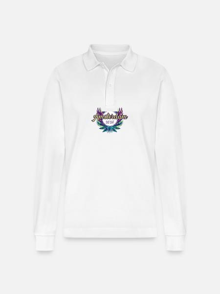 Amsterdam 2025 Team - Stanley/Stella Organic Unisex Long-Sleeved Polo Shirt Prepster - white