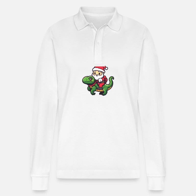 Chameleon Weihnachtsmann - Stanley/Stella Unisex Bio-Langarm-Poloshirt Prepster - Weiß