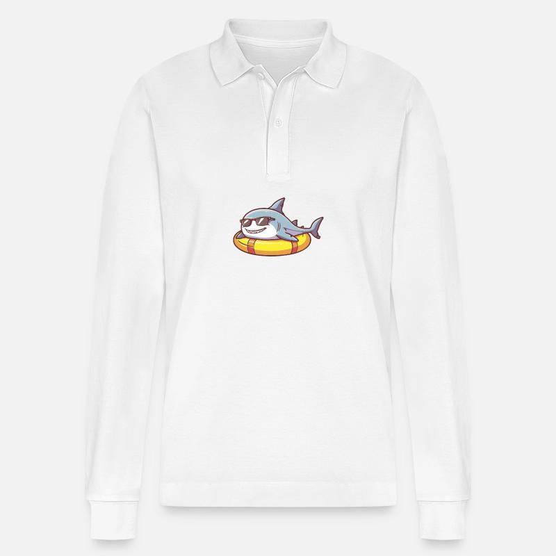Hai Comic Cool - Stanley/Stella Unisex Bio-Langarm-Poloshirt Prepster - Weiß