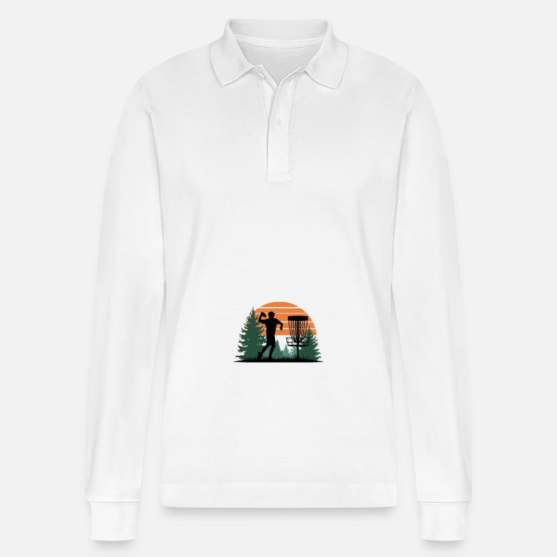 Disc Golf - Stanley/Stella Unisex Bio-Langarm-Poloshirt Prepster - Weiß