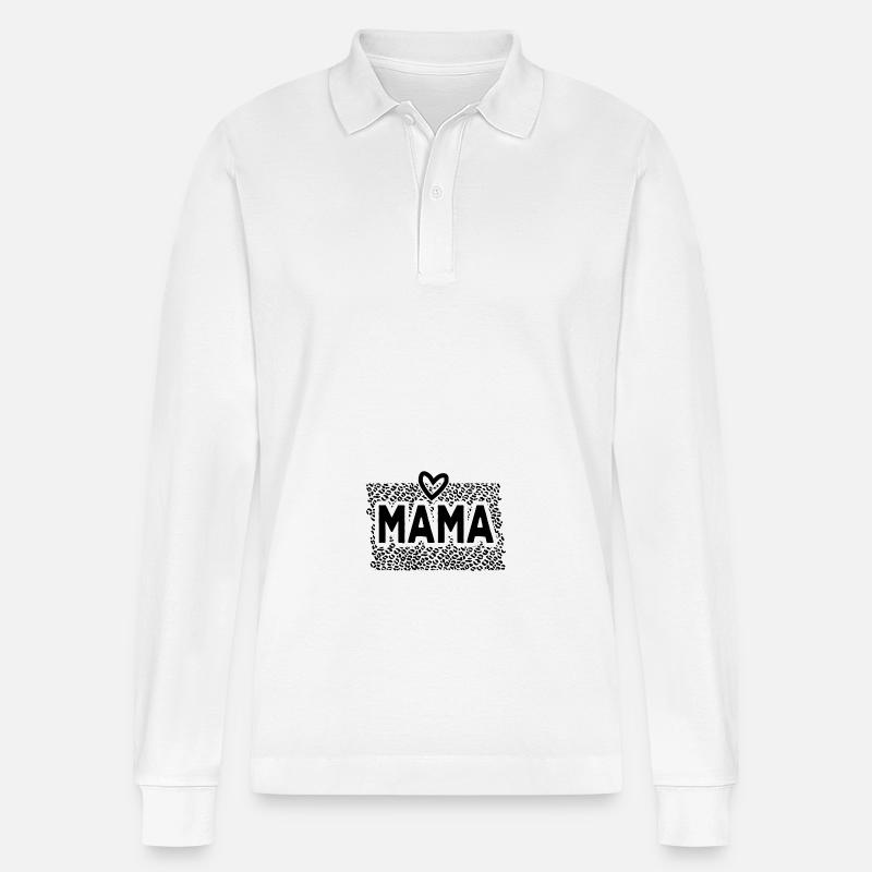 Mama - Stanley/Stella Unisex Bio-Langarm-Poloshirt Prepster - Weiß